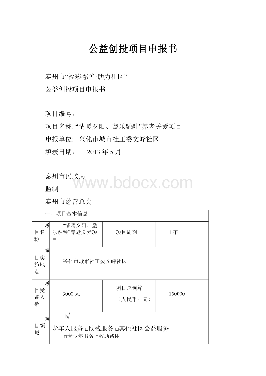 公益创投项目申报书.docx