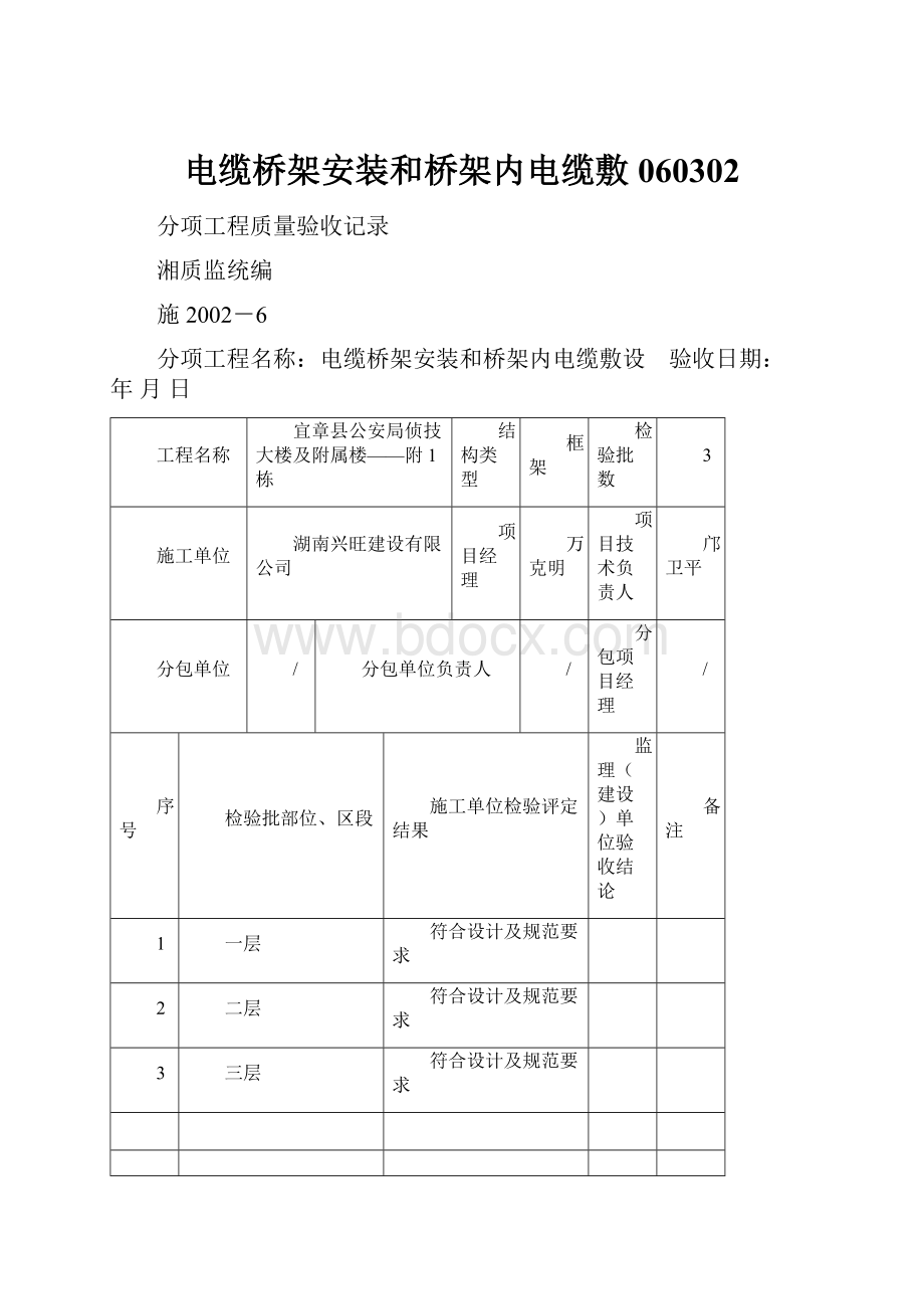 电缆桥架安装和桥架内电缆敷060302.docx