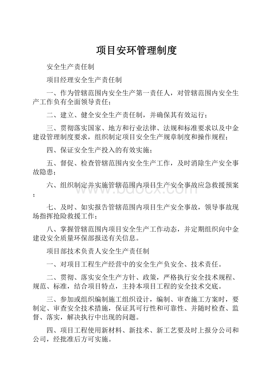 项目安环管理制度.docx