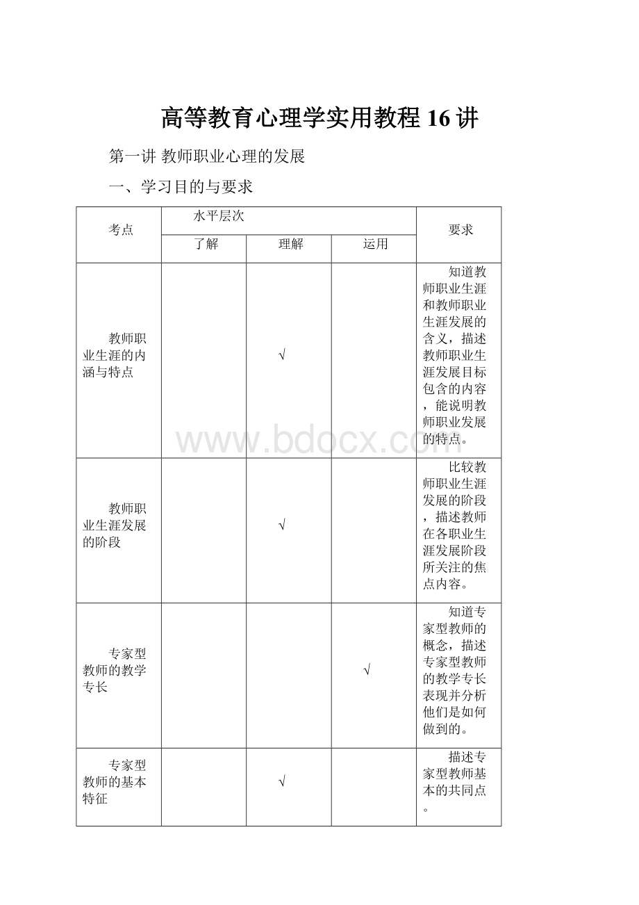 高等教育心理学实用教程 16讲.docx