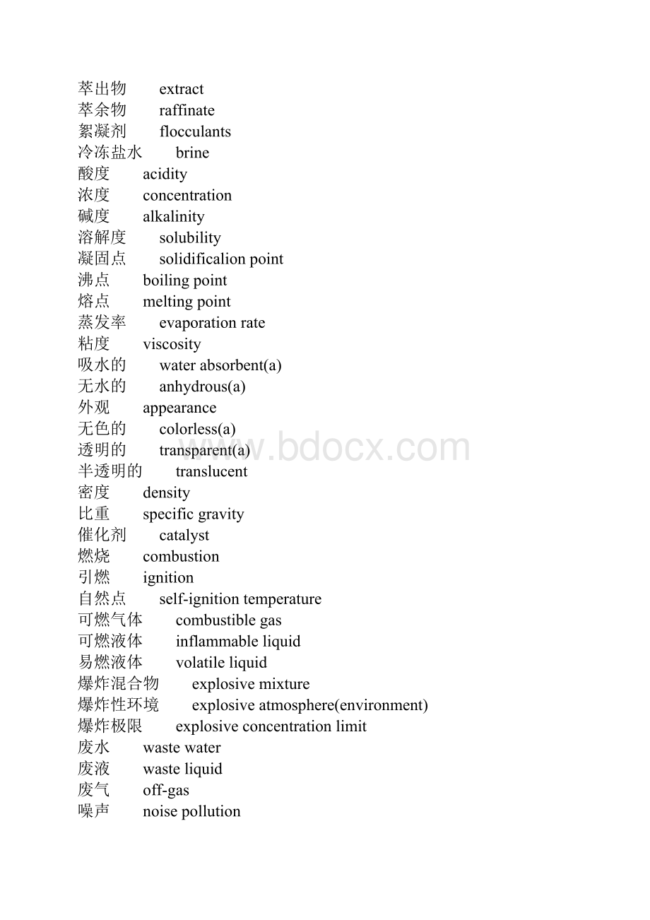 常用化工词汇中英文对照汇总.docx_第3页