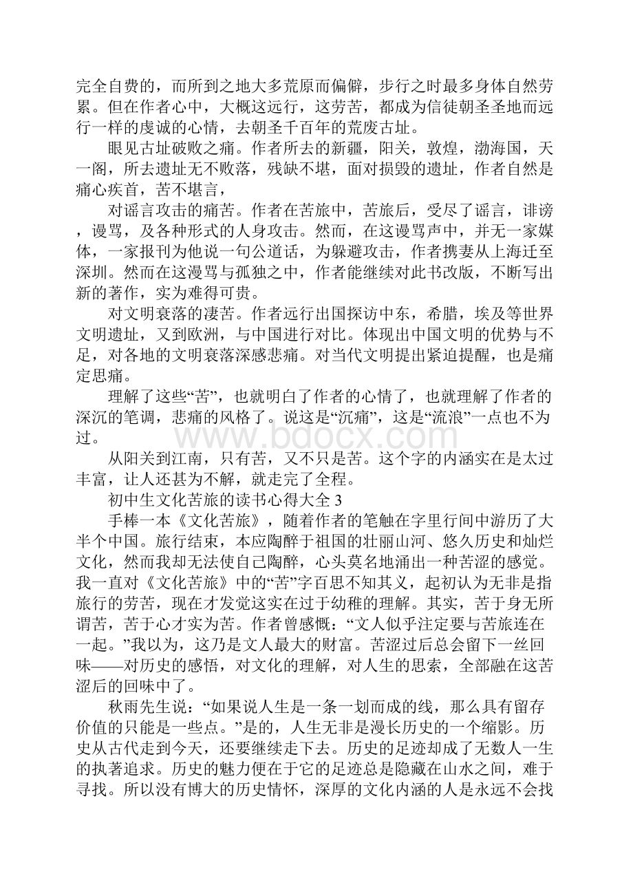 初中生文化苦旅的读书心得大全.docx_第2页