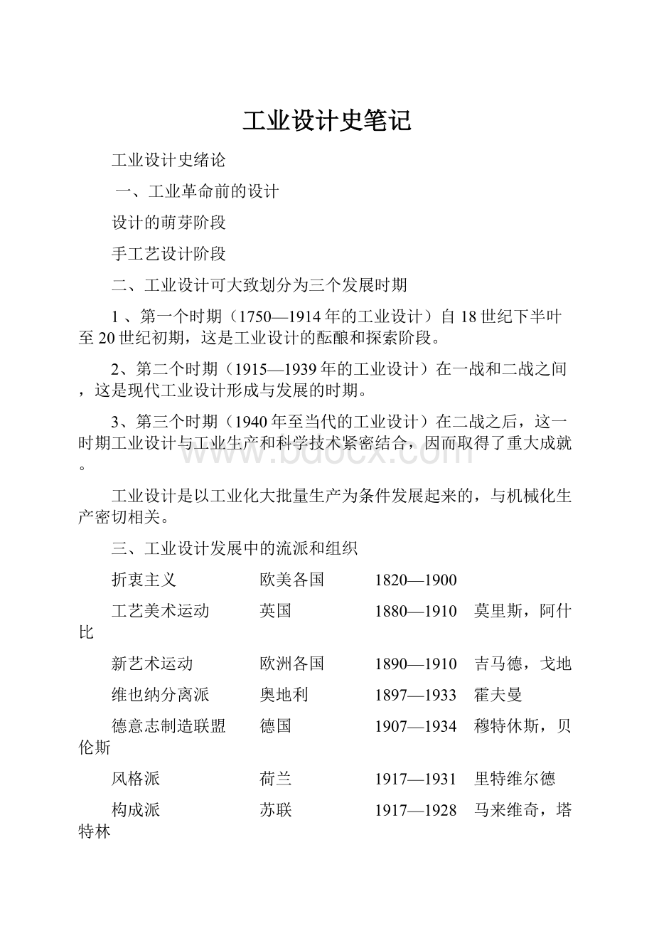 工业设计史笔记.docx