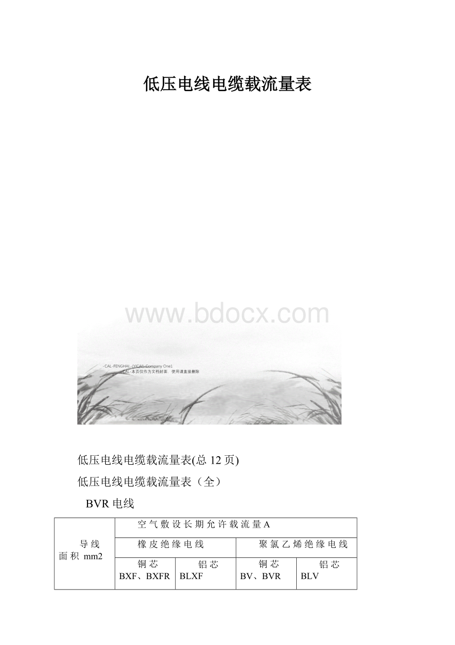 低压电线电缆载流量表.docx