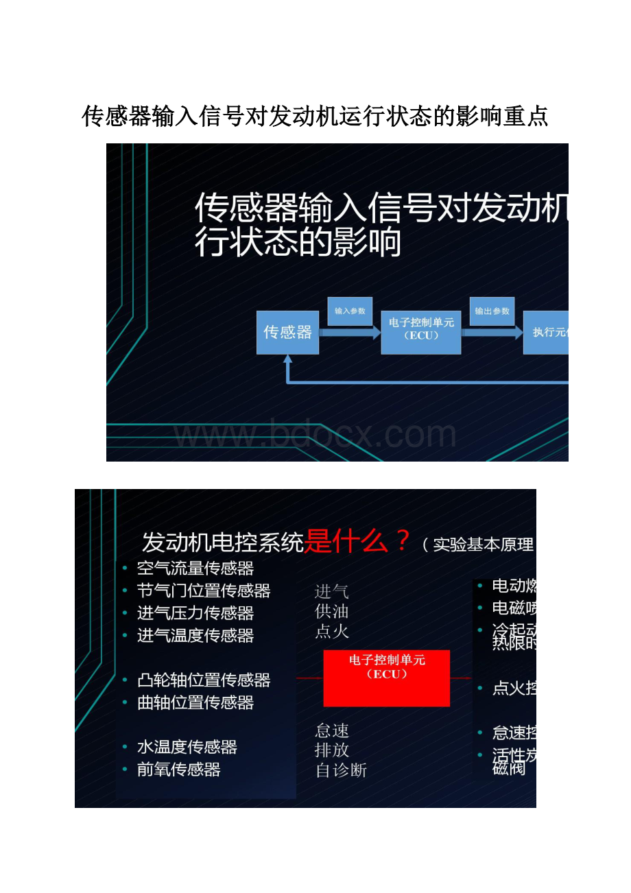 传感器输入信号对发动机运行状态的影响重点.docx