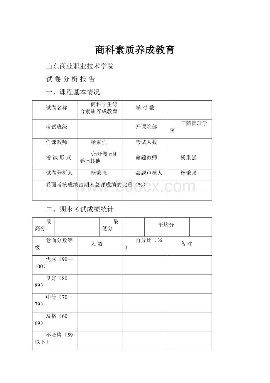 商科素质养成教育.docx