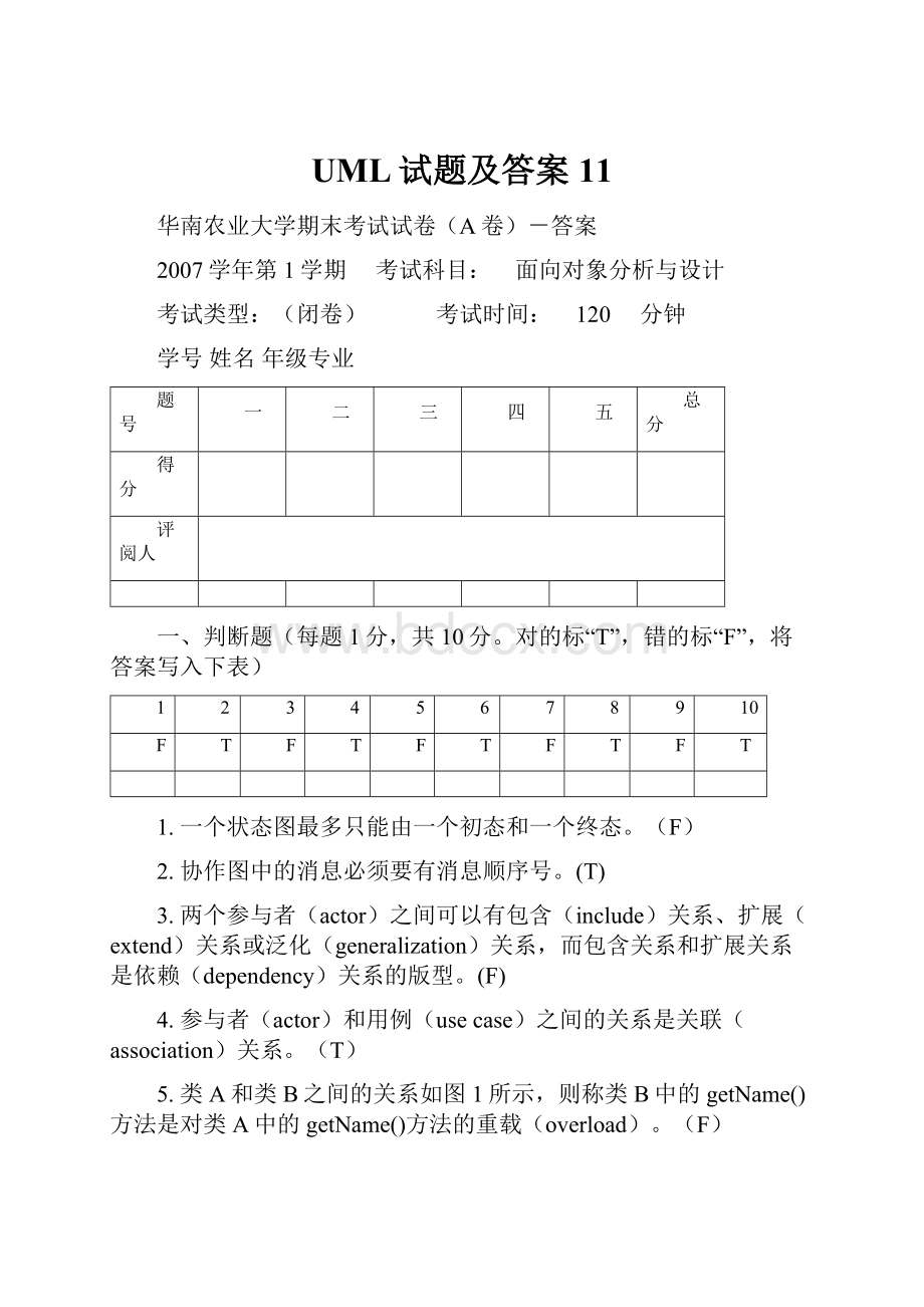 UML试题及答案 11.docx_第1页