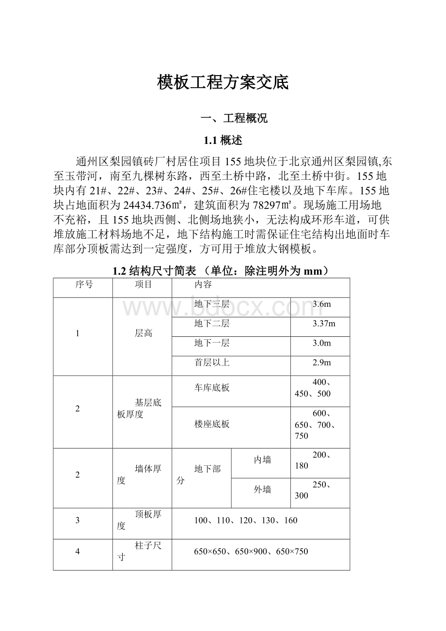 模板工程方案交底.docx