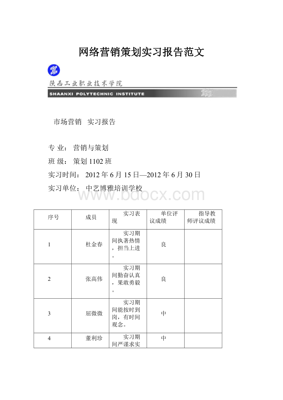 网络营销策划实习报告范文.docx