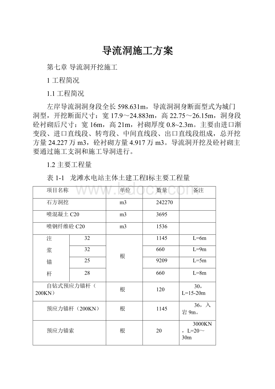 导流洞施工方案.docx_第1页