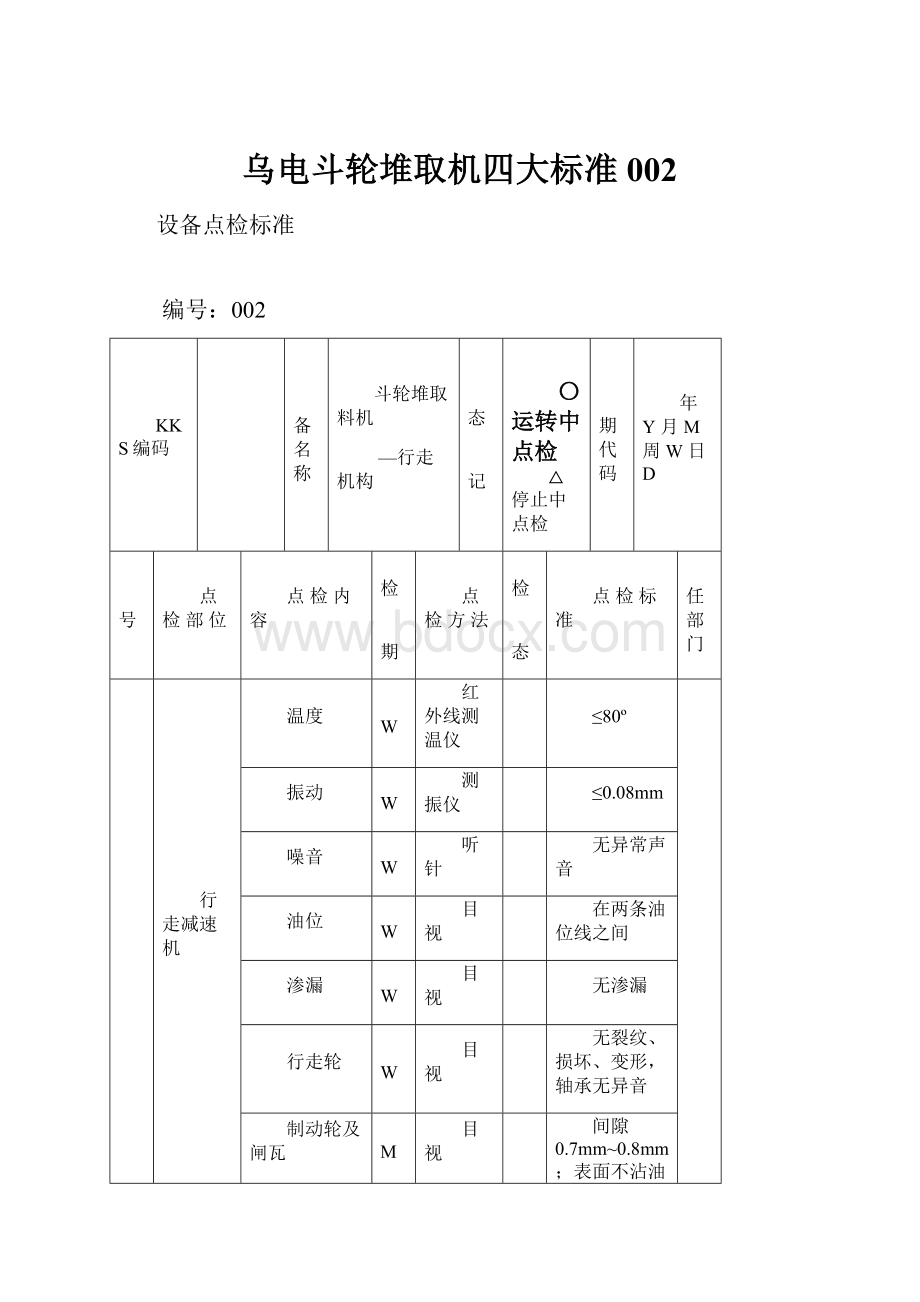 乌电斗轮堆取机四大标准002.docx