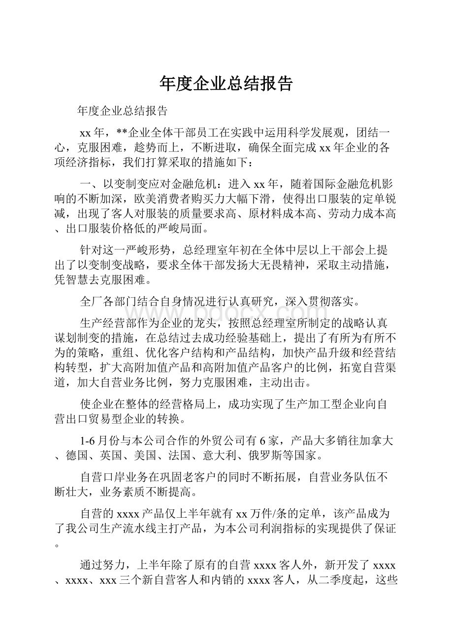 年度企业总结报告.docx_第1页