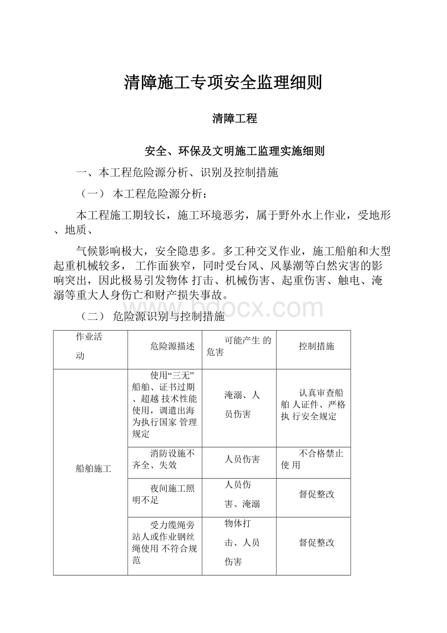 清障施工专项安全监理细则.docx