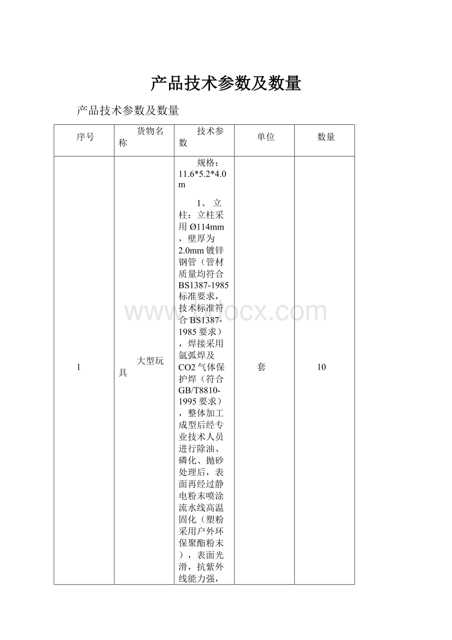 产品技术参数及数量.docx