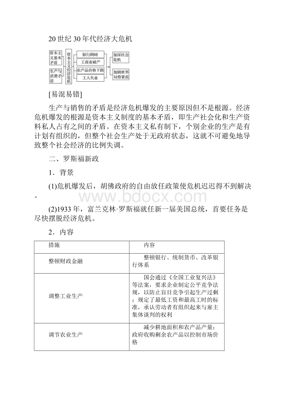 精选学年高中历史第三单元各国经济体制的创新和调整第15课大萧条与罗斯福新政学案2练习.docx_第3页