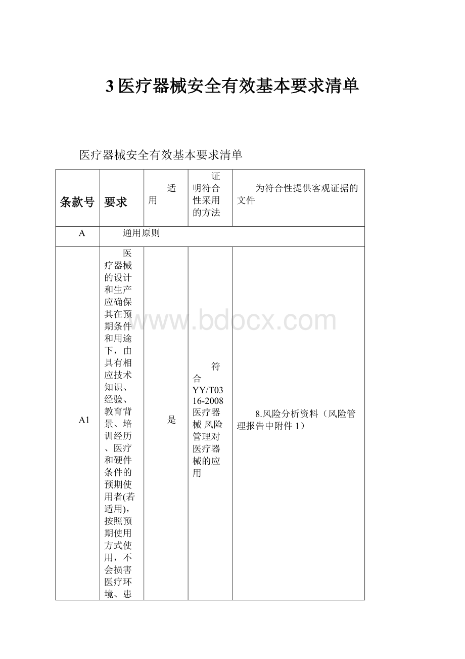 3医疗器械安全有效基本要求清单.docx_第1页