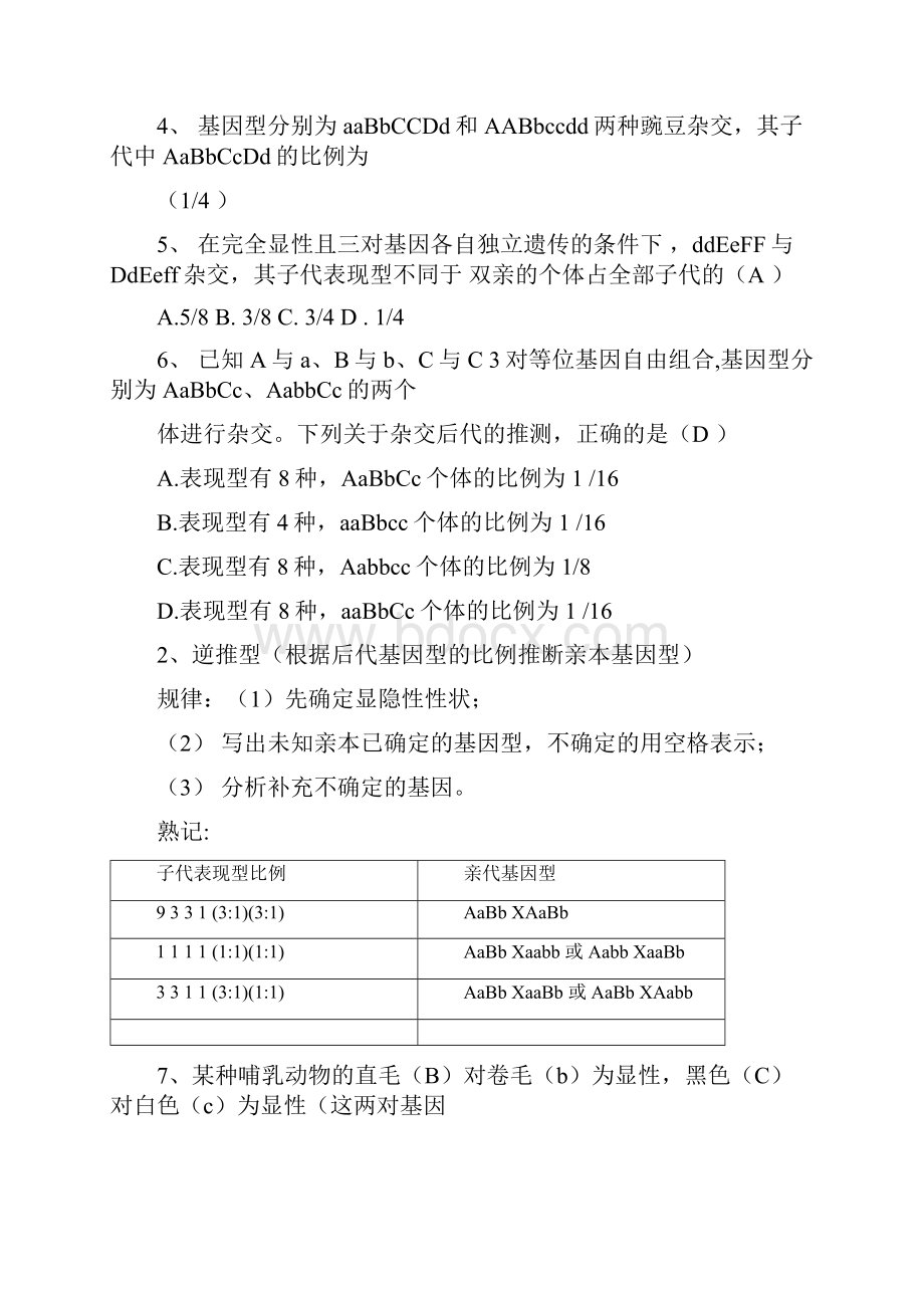 基因的自由组合定律题型总结附答案非常好用.docx_第3页