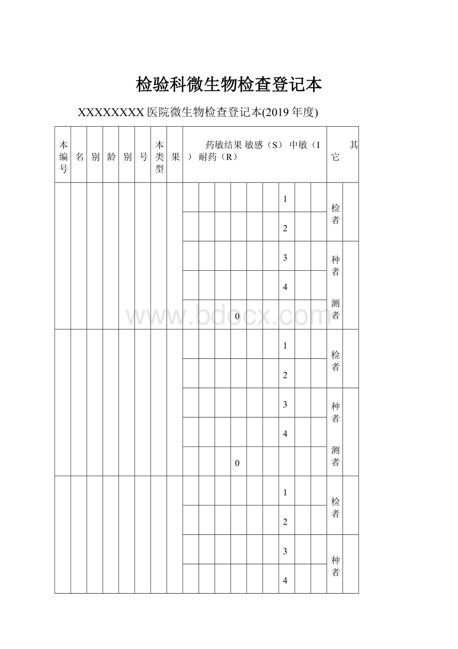 检验科微生物检查登记本.docx_第1页