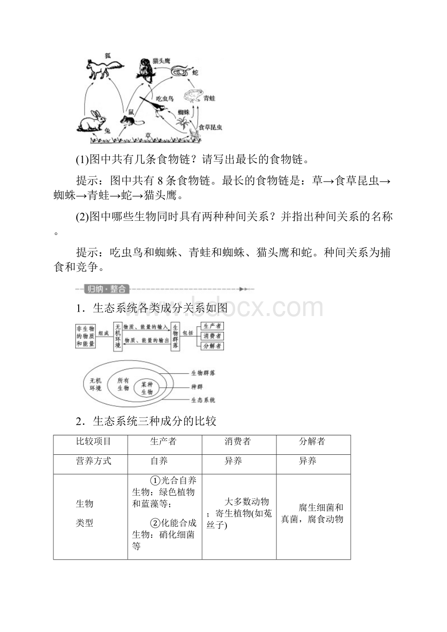 版高考生物复习生物与环境第38讲生态系统的结构生态系统的能量流动学案.docx_第3页