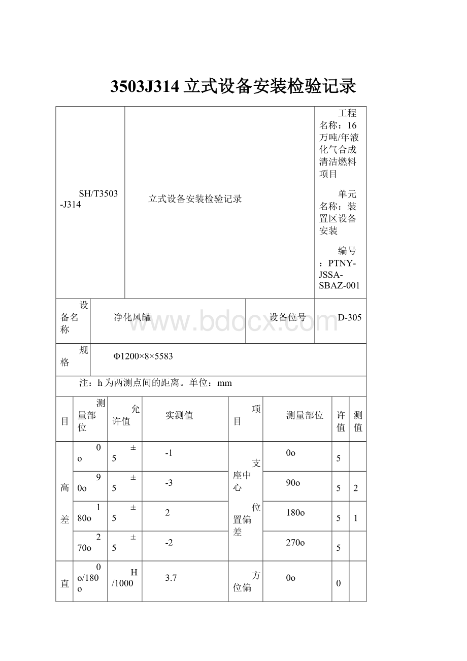 3503J314立式设备安装检验记录.docx