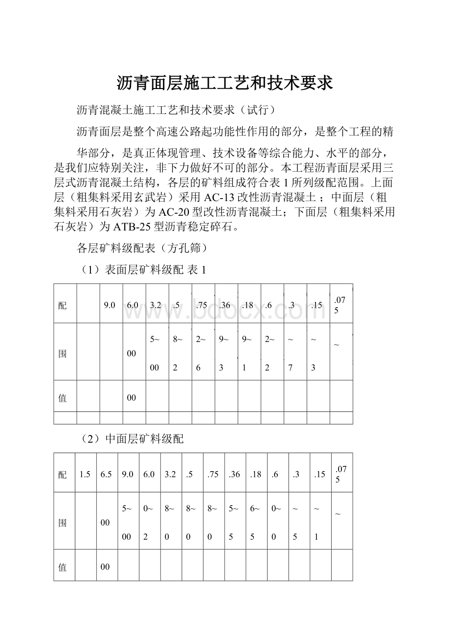 沥青面层施工工艺和技术要求.docx