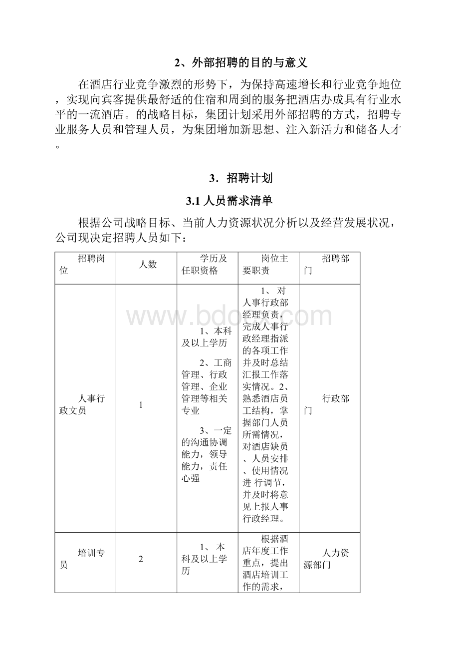 酒店行业XX大酒店年度校园招聘方案.docx_第2页