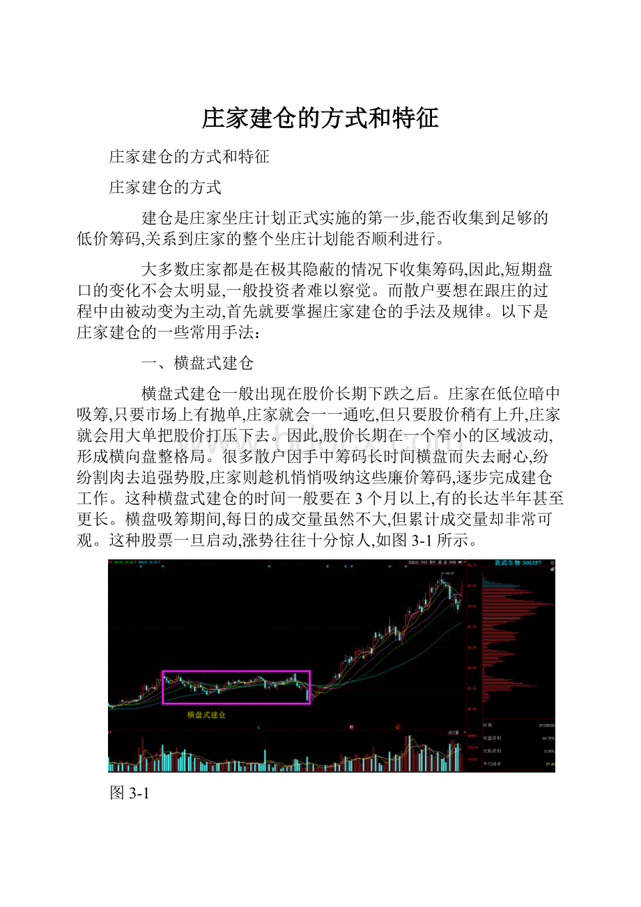 庄家建仓的方式和特征.docx