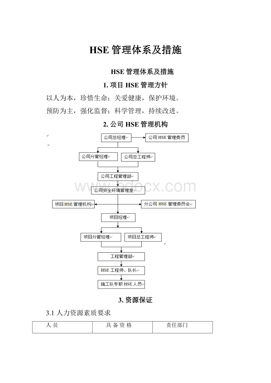 HSE管理体系及措施.docx