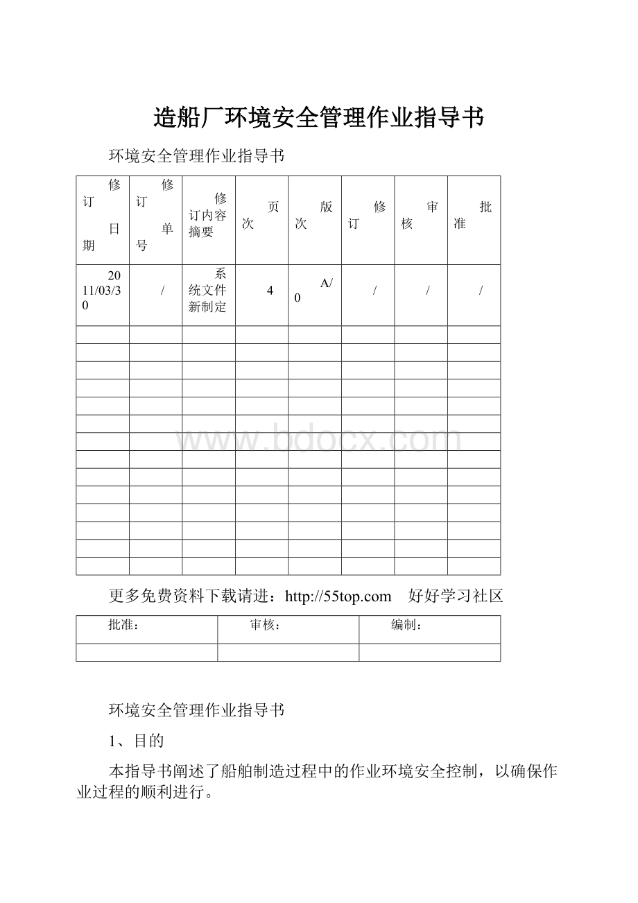 造船厂环境安全管理作业指导书.docx