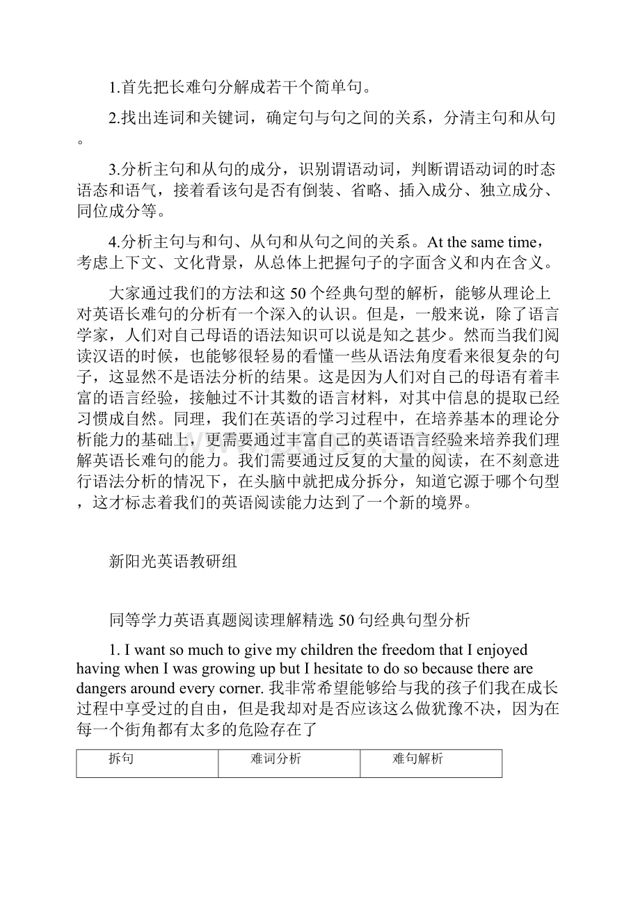 最新同等学力英语经典句型50句结构分析.docx_第2页