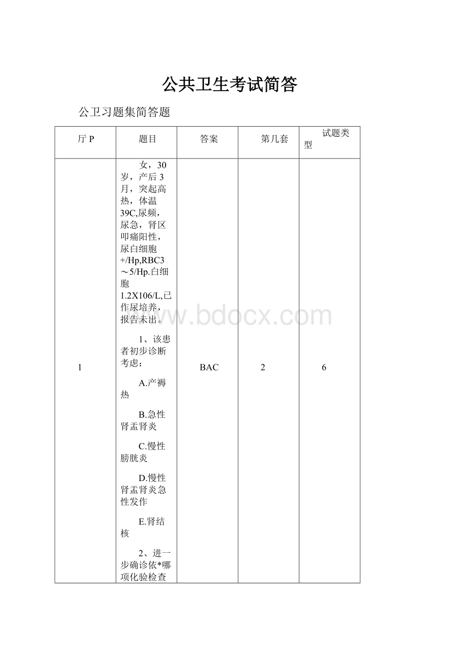 公共卫生考试简答.docx