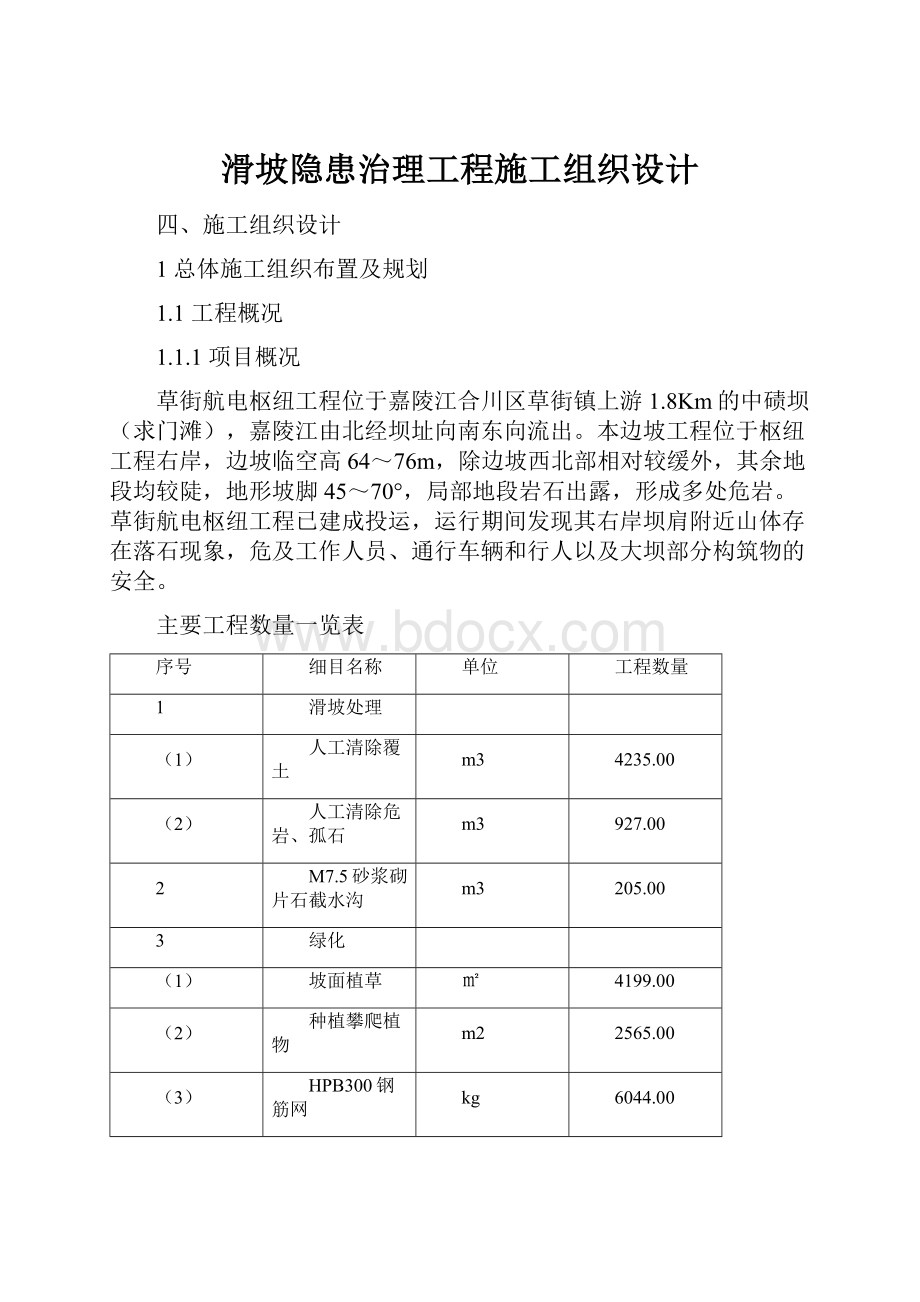 滑坡隐患治理工程施工组织设计.docx_第1页