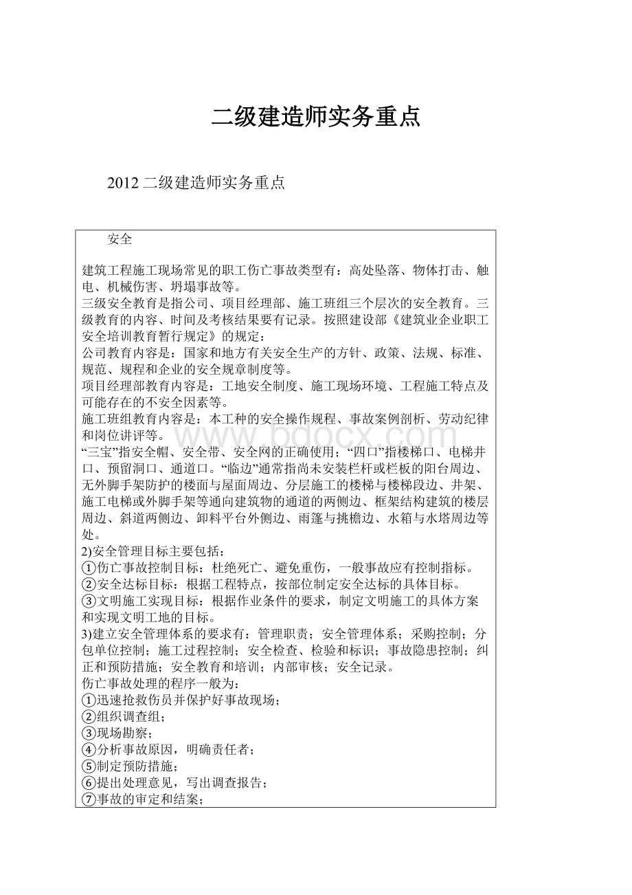 二级建造师实务重点.docx_第1页