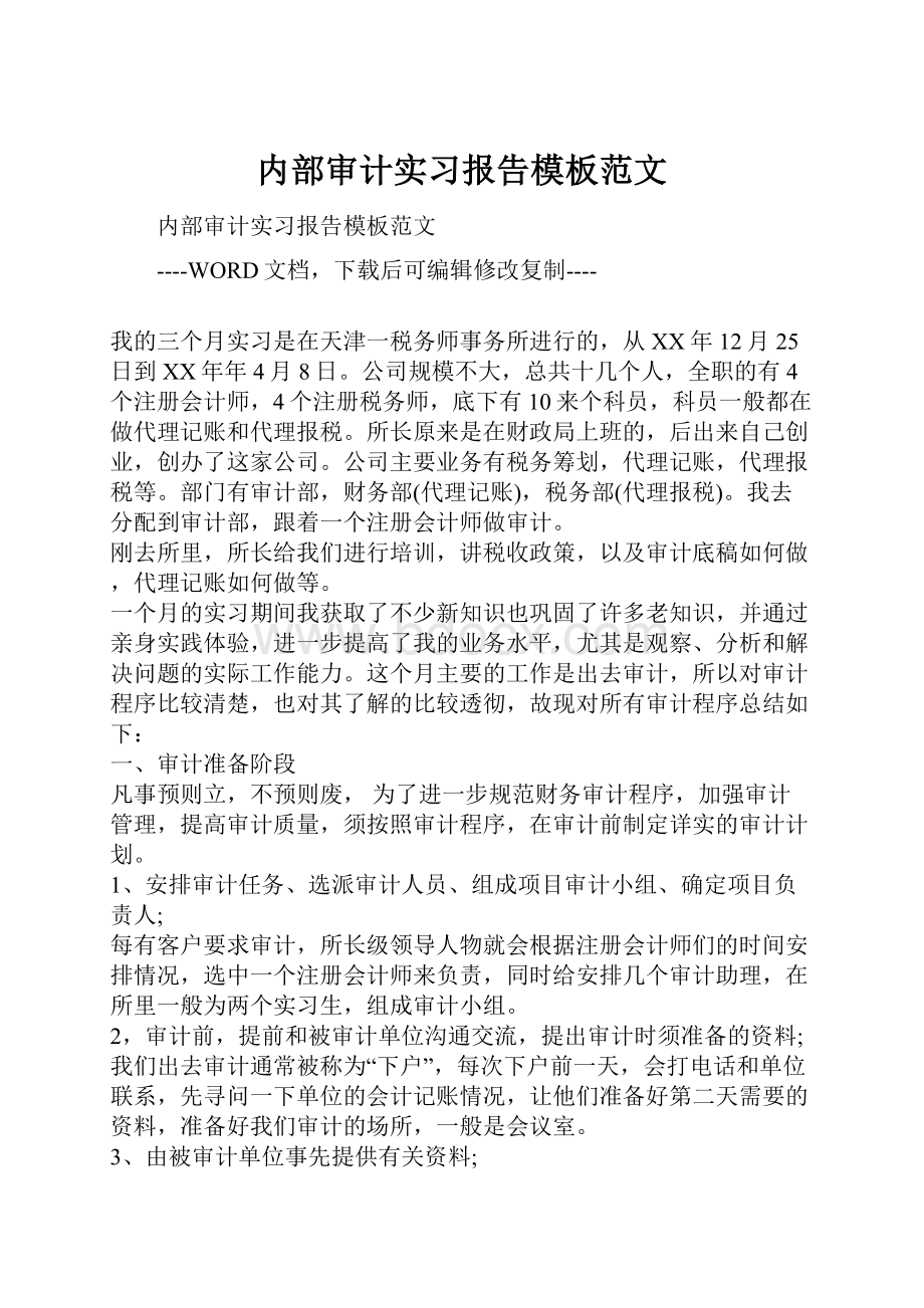 内部审计实习报告模板范文.docx