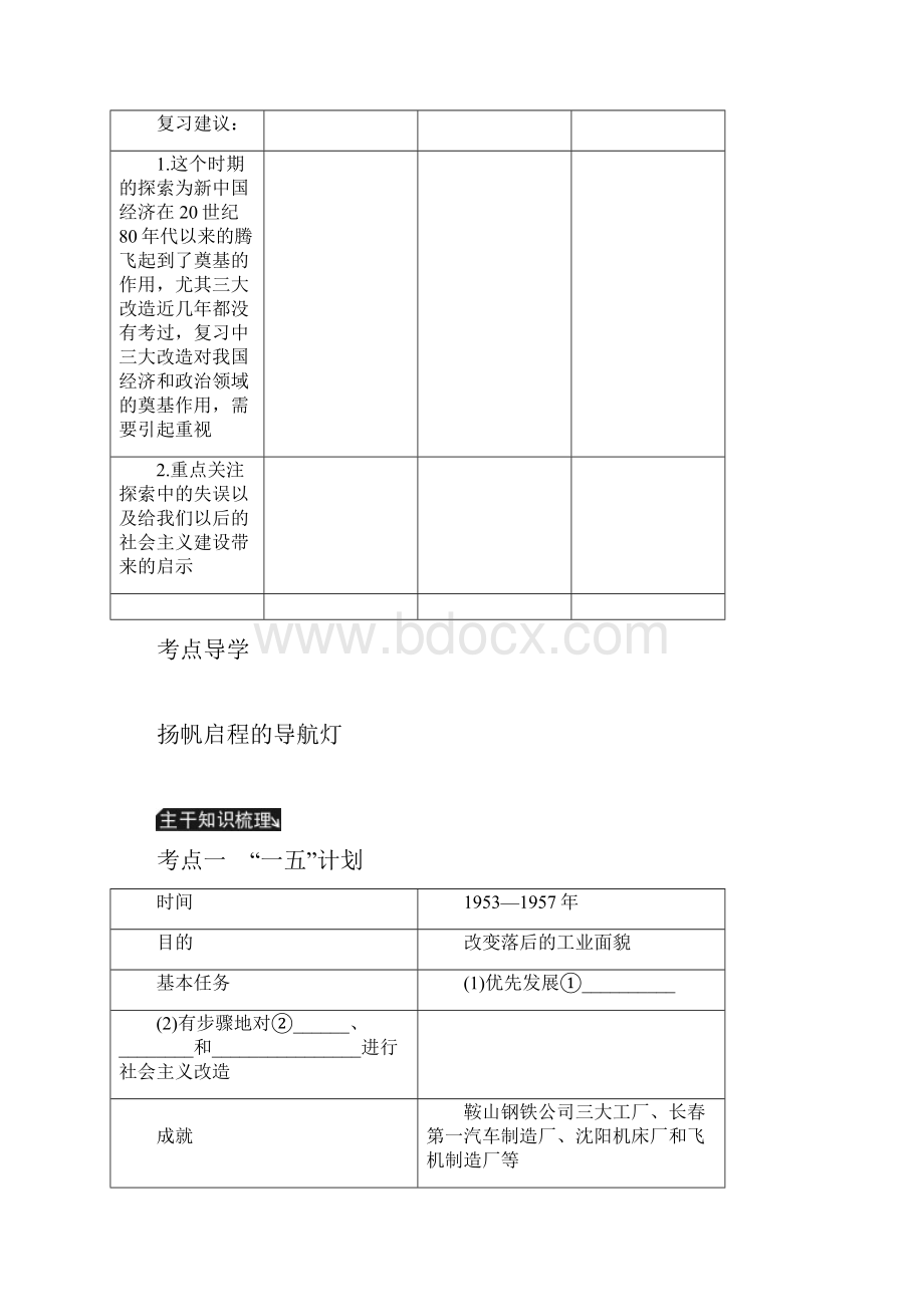 高考历史总复习第十一单元中国特色社会主义建设的道路第23讲新中国社会主义道路的探索学案.docx_第2页