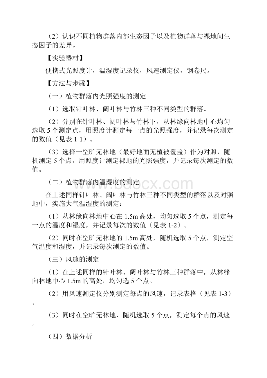 生态学实验实习指导手册汇总.docx_第2页