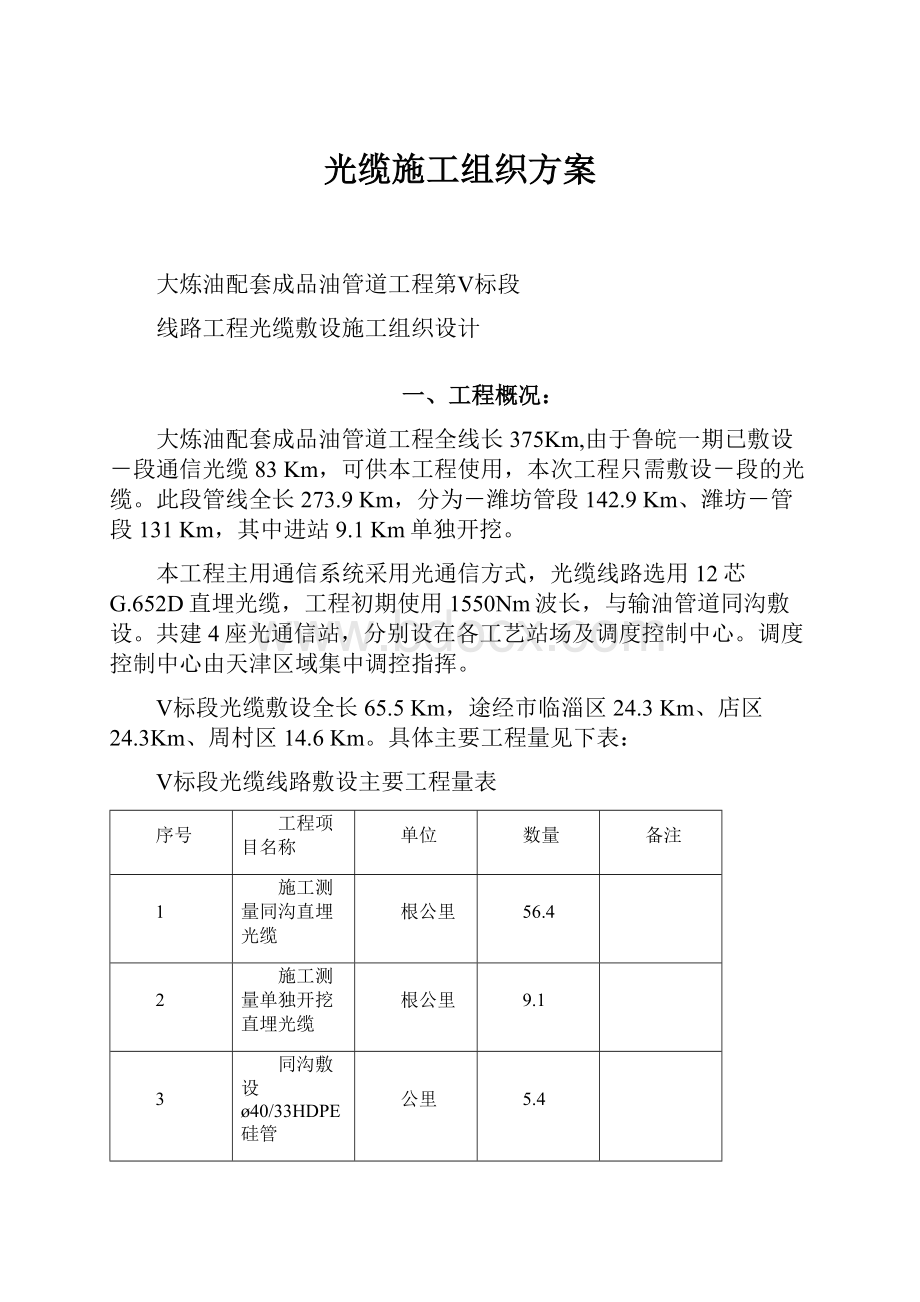 光缆施工组织方案.docx