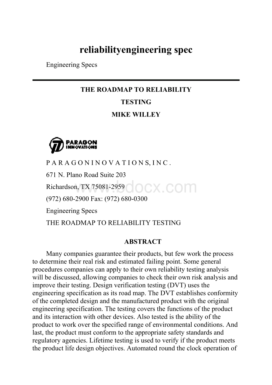 reliabilityengineering spec.docx