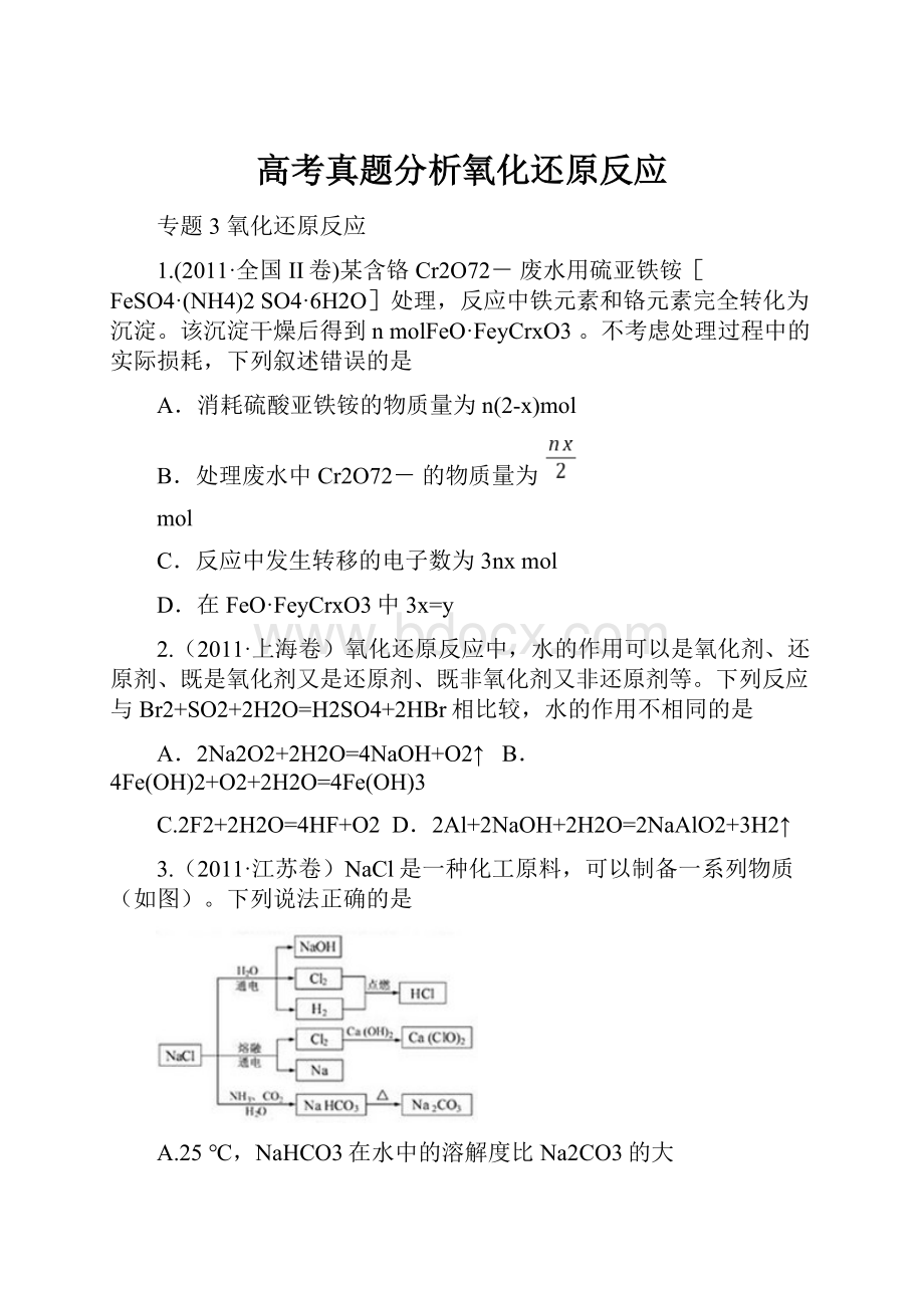 高考真题分析氧化还原反应.docx_第1页