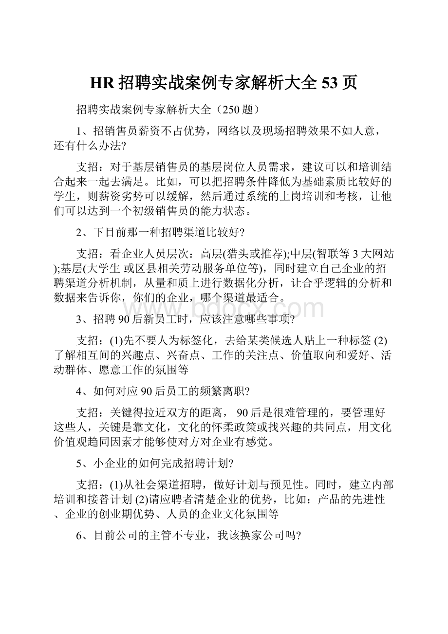 HR招聘实战案例专家解析大全53页.docx