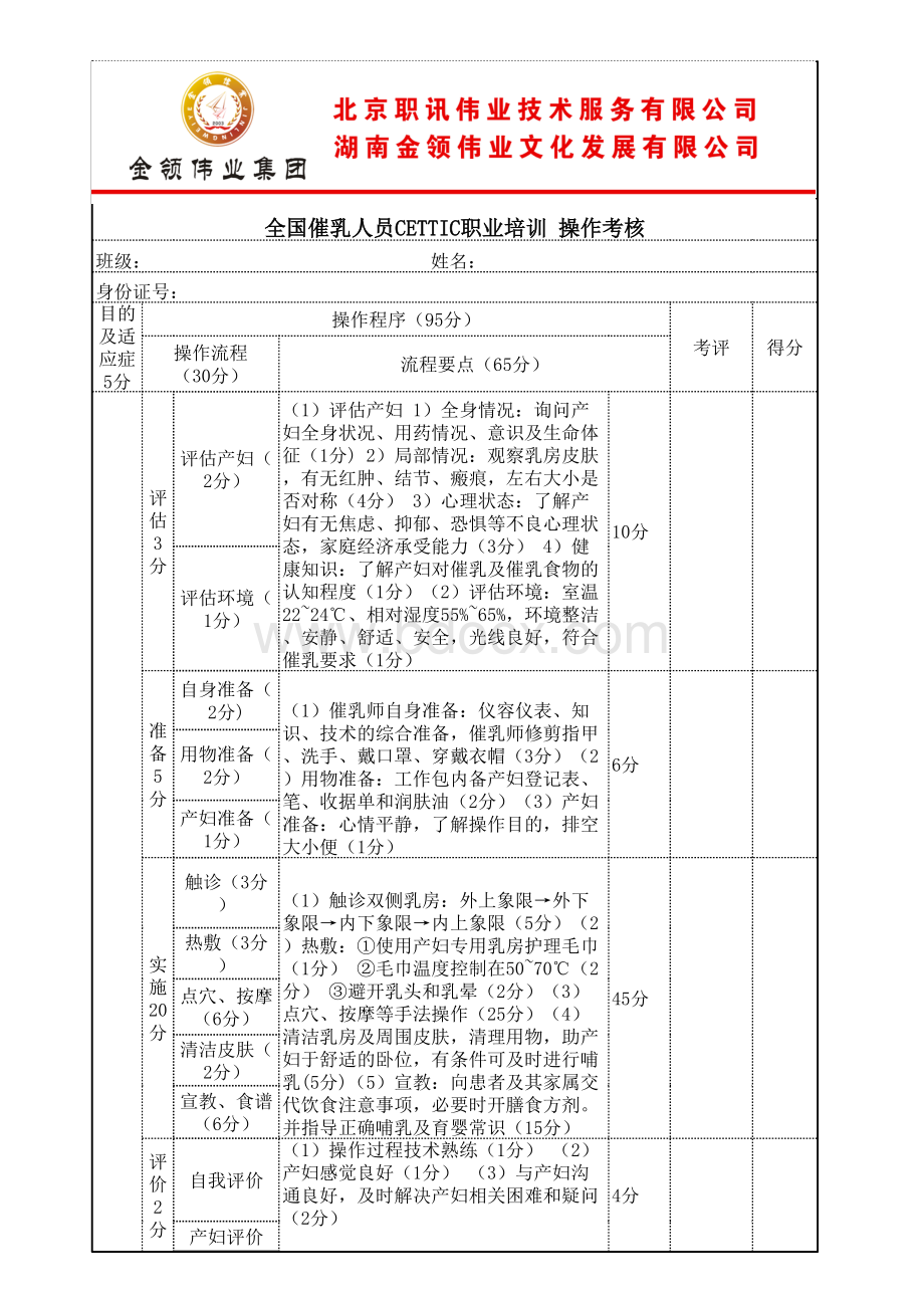 催乳人员技能操作考核评分表(1).xls