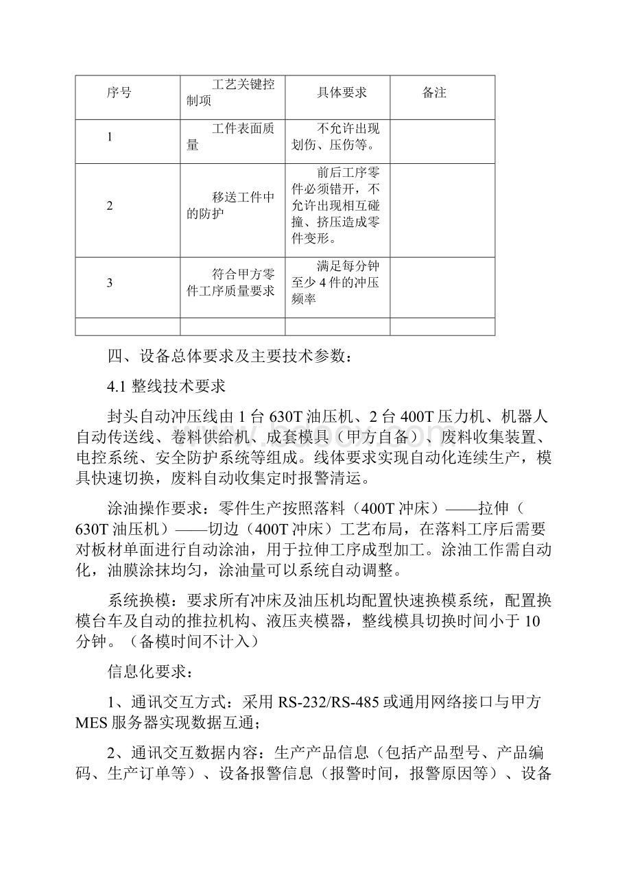 封头冲压生产线技术要求整线要求.docx_第2页