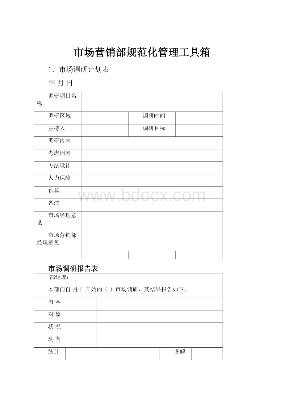 市场营销部规范化管理工具箱.docx