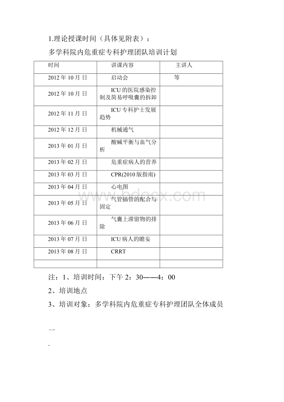 院危重症小组培训计划.docx_第3页