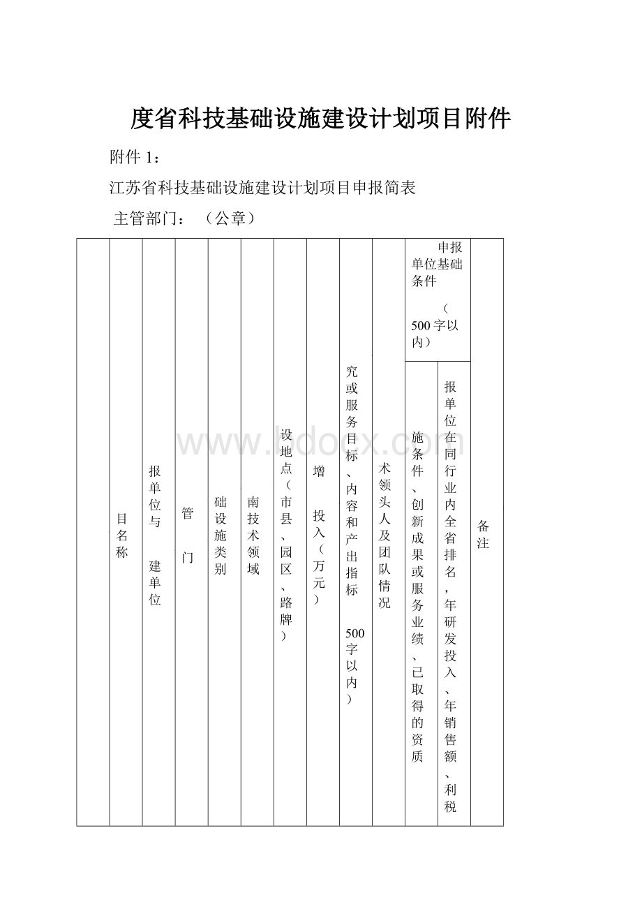 度省科技基础设施建设计划项目附件.docx