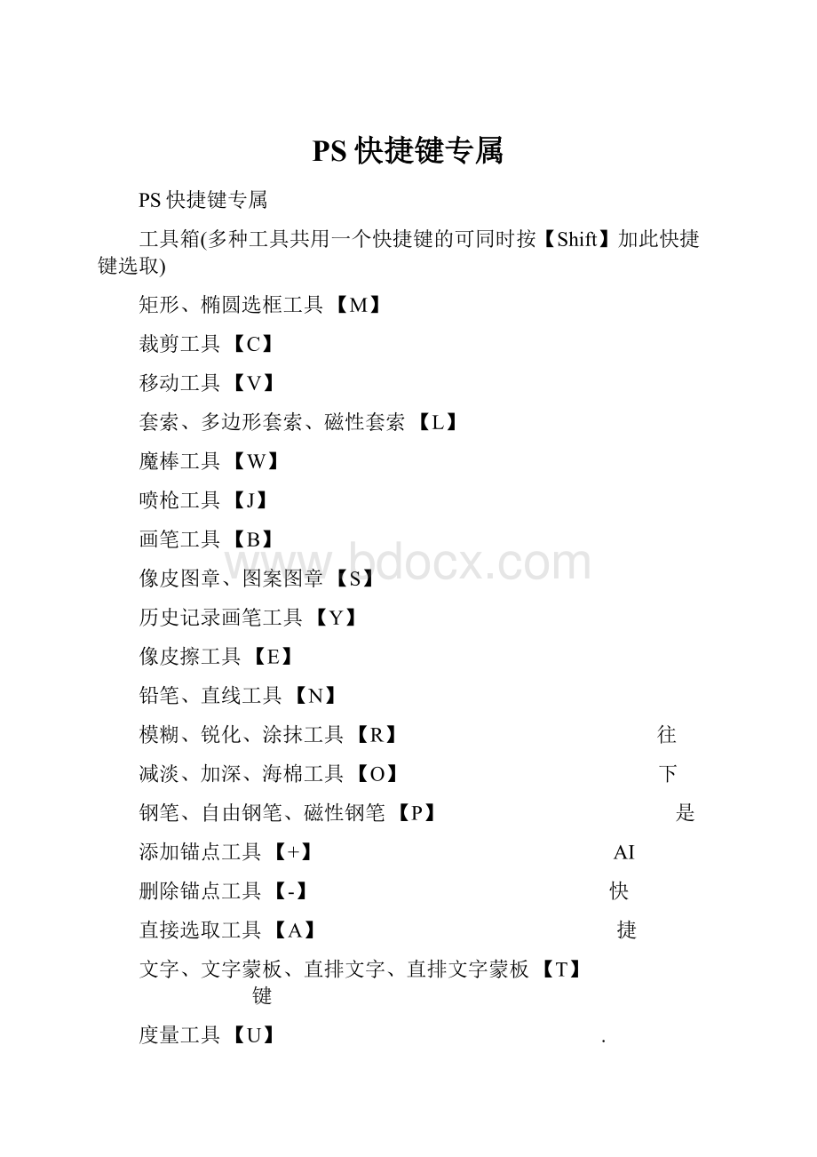 PS快捷键专属.docx_第1页