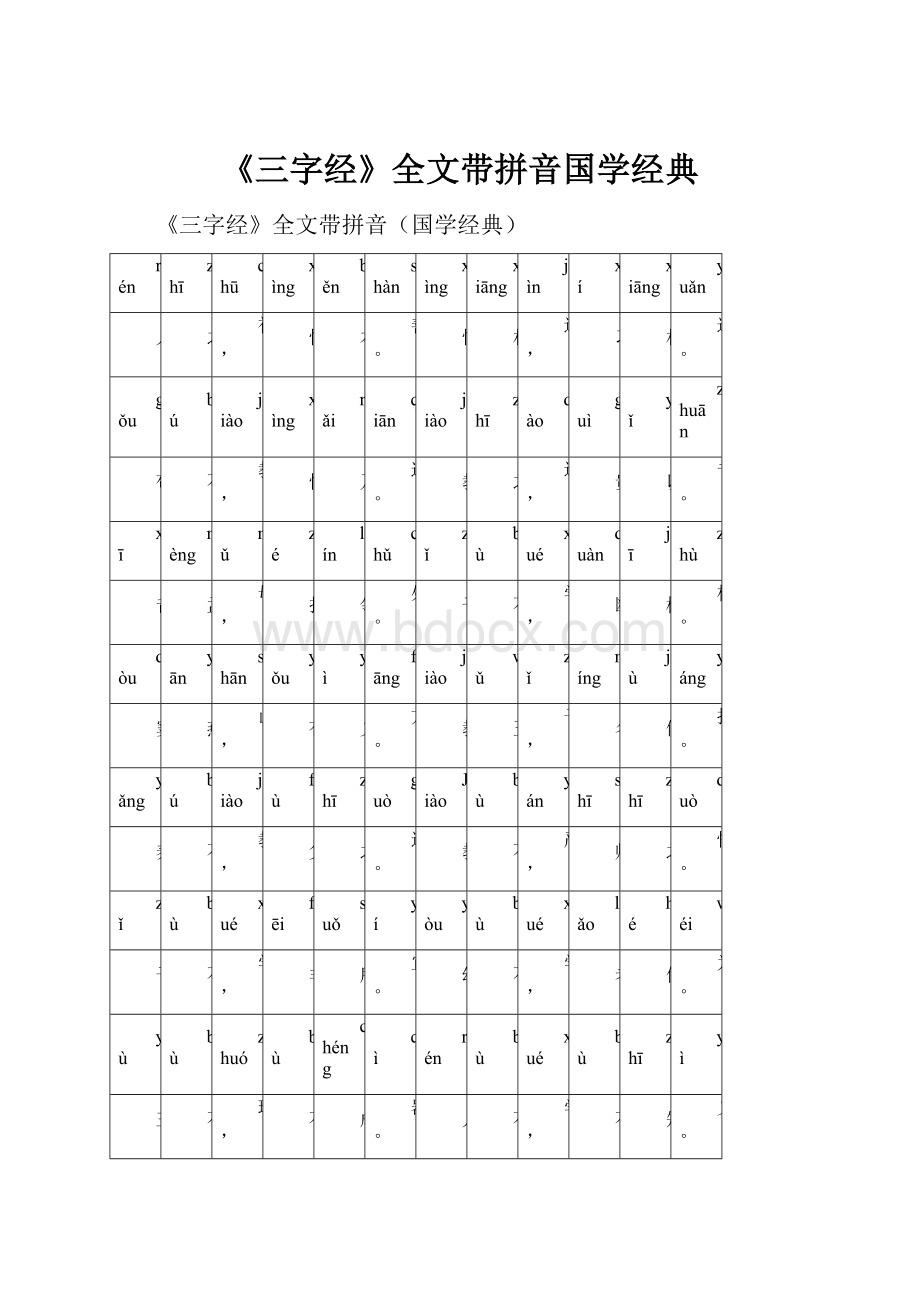 《三字经》全文带拼音国学经典.docx