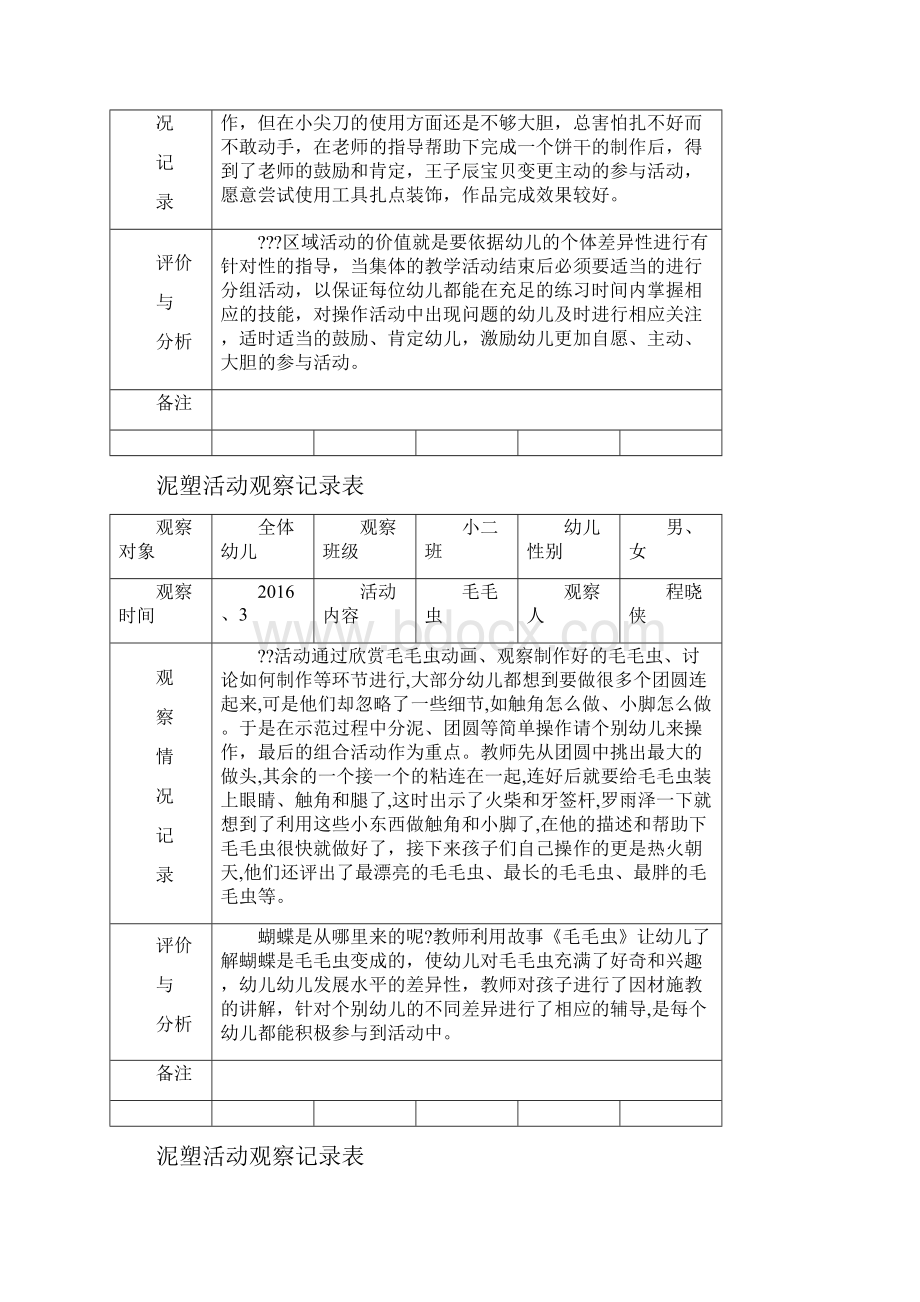 泥塑活动观察记录表.docx_第2页