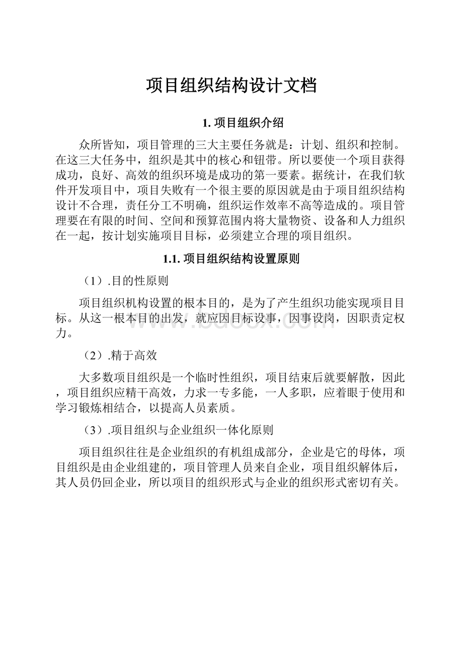 项目组织结构设计文档.docx