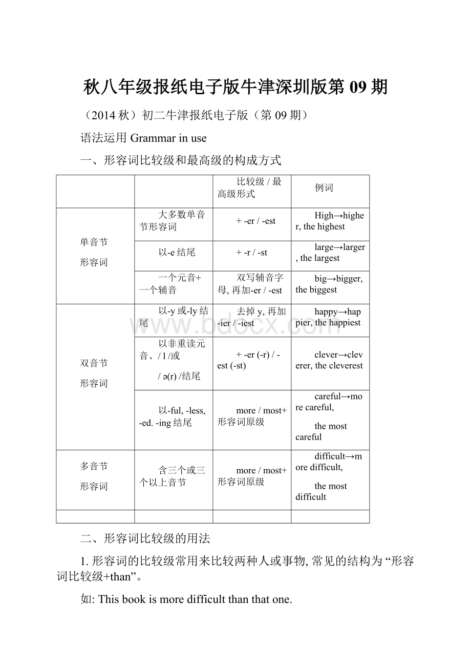 秋八年级报纸电子版牛津深圳版第09期.docx